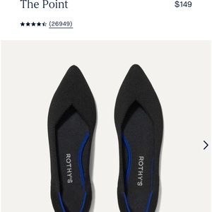 Rothy’s black ballerina point toe shoe